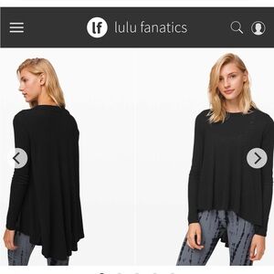 Lululemon Dare to Drape Long Sleeve ~Sz 8 10 M/L Black First Release Oversized